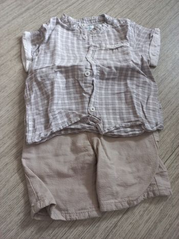 Ensemble chemise short T 24 mois