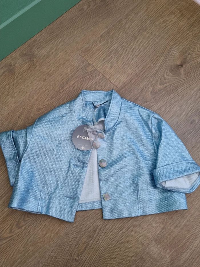 Crop top ou veste courte bleu brillante neuve - photo numéro 2