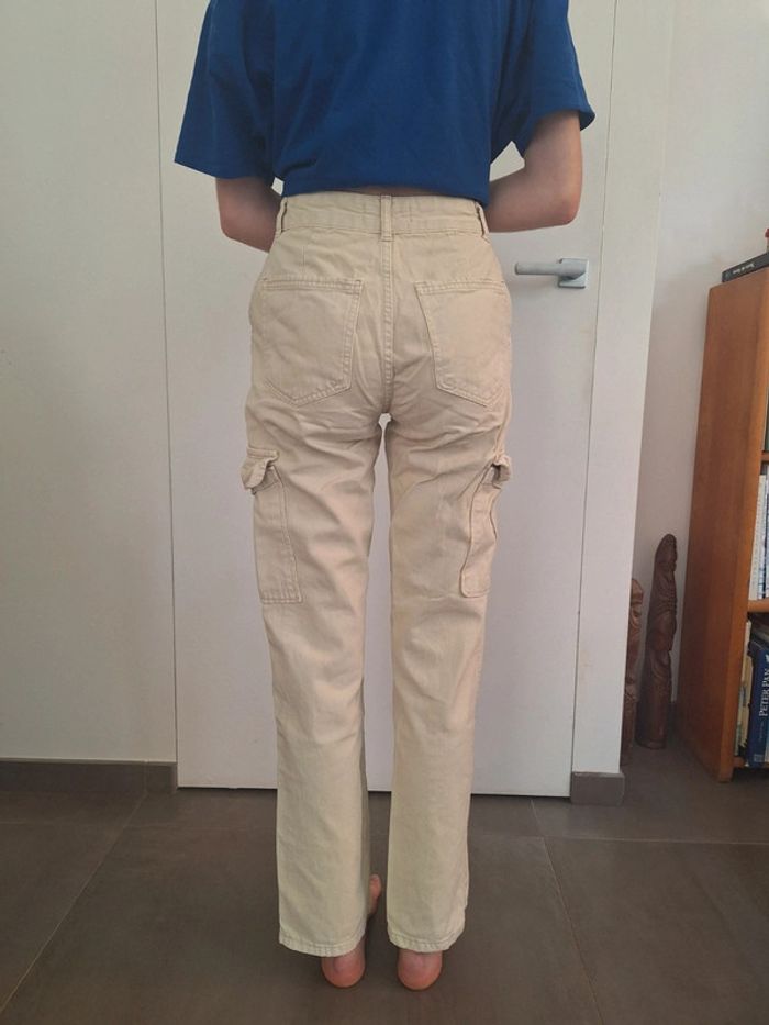 Jean pantalon beige cargo Jennyfer S 36 - photo numéro 2