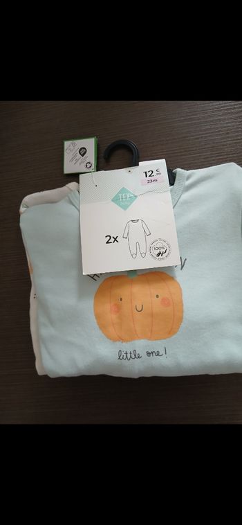 Lot 2 pyjamas en coton garçon pieds antidérapant tex baby 86 cm 23 mois