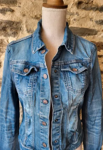 Veste en jean bleue claire Camaïeu Taille 36
