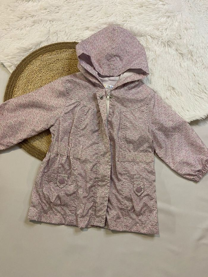Veste coupe vent imperméable fille fleuri