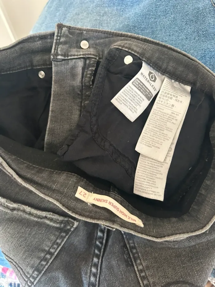 Levi ´s jeans gris mile high super skinny gris taille 27 - photo numéro 6