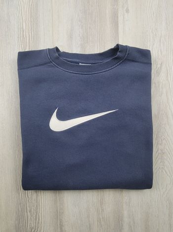 Sweat Nike bleu marine logo blanc – M