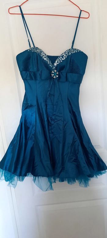Robe de cérémonie cintrée Bleu-verte