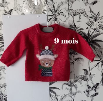 Pull lainage rouge Kiabi