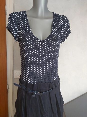 🦋 Robe bleu marine à pois 42