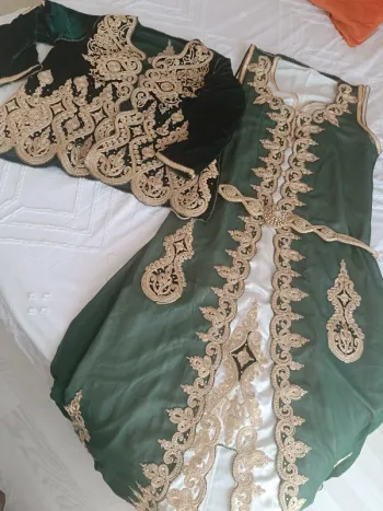 Caftan vert émeraude 3 pieces