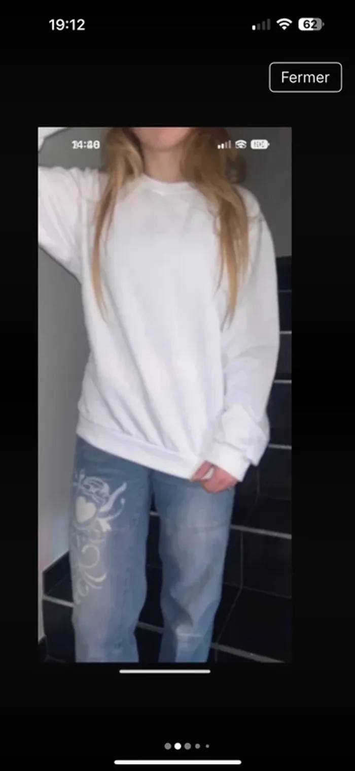 Sweat, blanc, tout simple taille S neuf - photo numéro 3