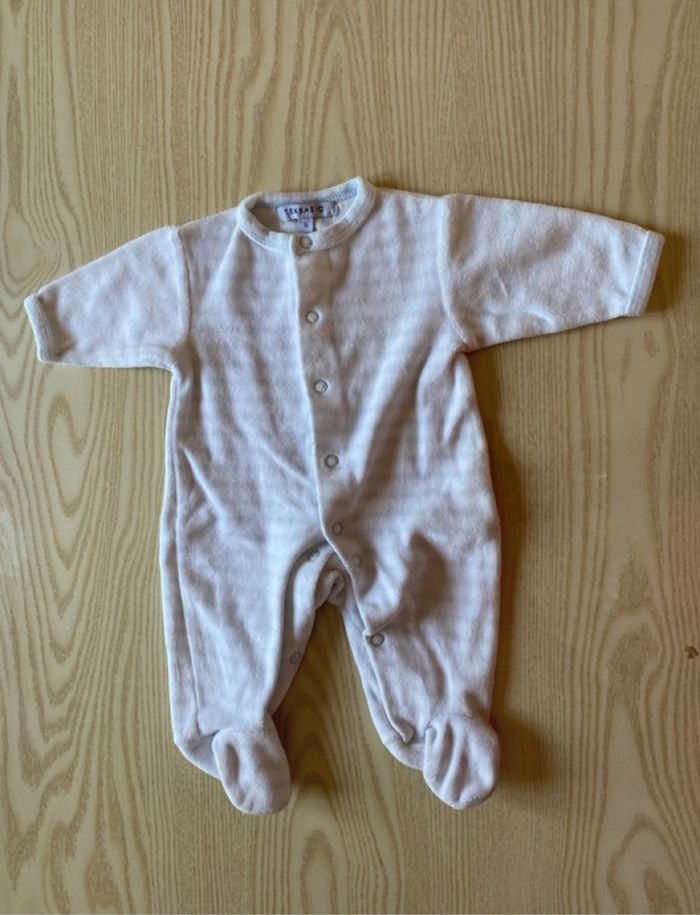 Pyjama garçon naissance turquoise et blanc