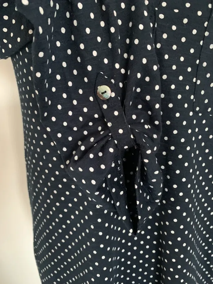 Chemise marine à pois Kiabi taille S - photo numéro 3