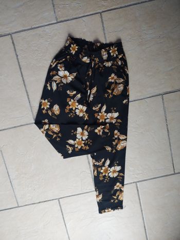 Pantalon léger fleuri 34 femme 