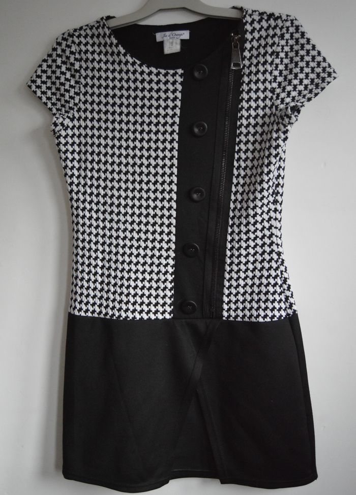 Robe courte pied-de-poule & noir – Jus d’Orange Paris – Taille 42