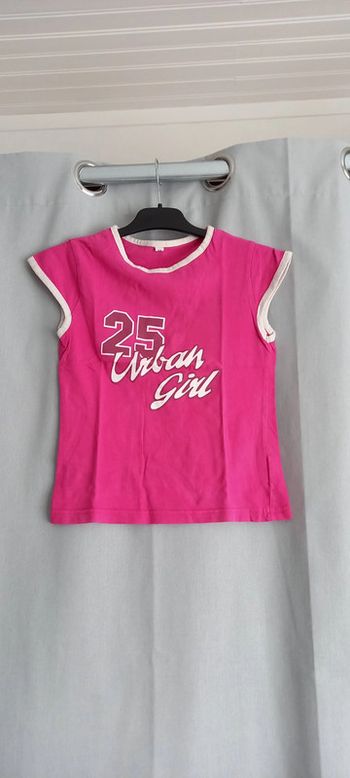 T-shirt 8 ans rose et blanc