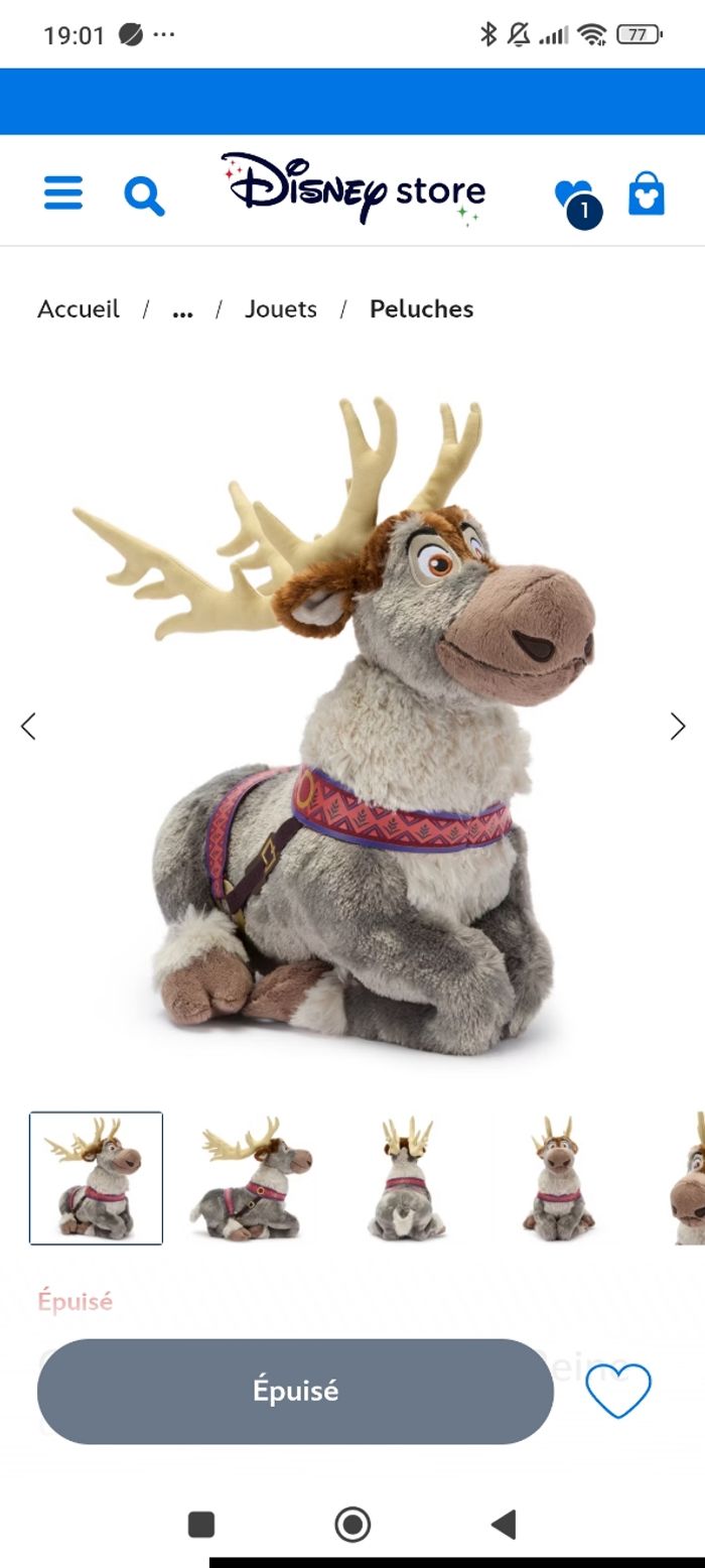 Grande peluche Sven Disney store neuve - photo numéro 3