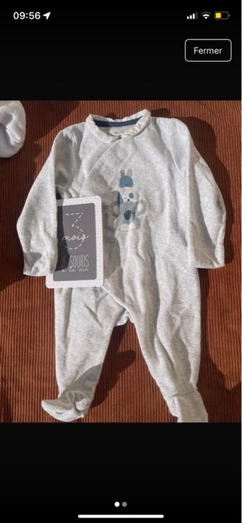 Pyjama chaud velours 3 mois