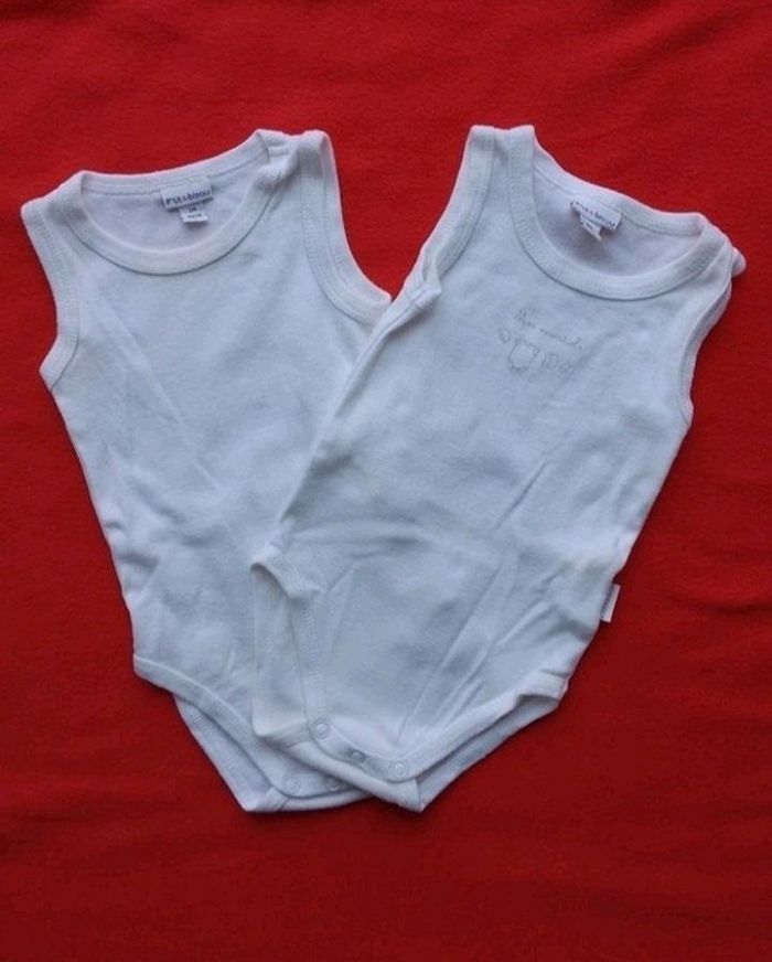 Lot de 2 bodies sans manches 3 mois P'tit Bisou
