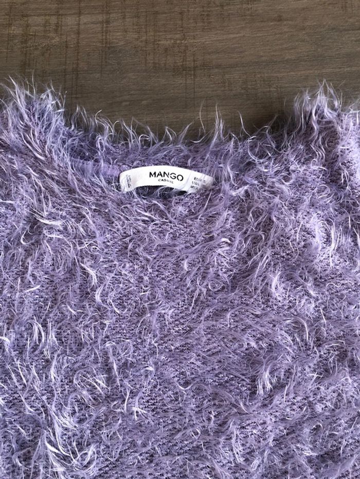 Pull lilas mango duveteux taille S - photo numéro 2