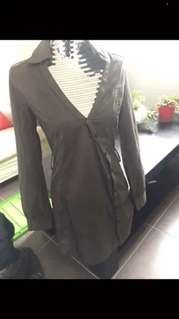 Robe chemise kaki