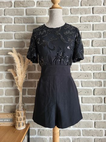 Magnifique combishort noire à sequins Etam - Neuve