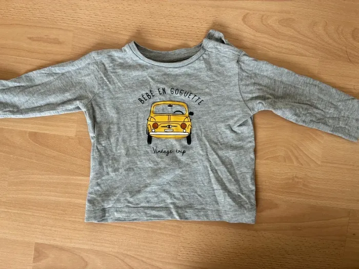 T-shirt manches longues gris mixte