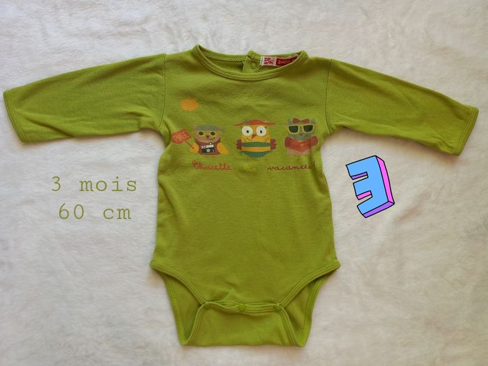Lot 5 bodies 3 mois manches longues - photo numéro 3
