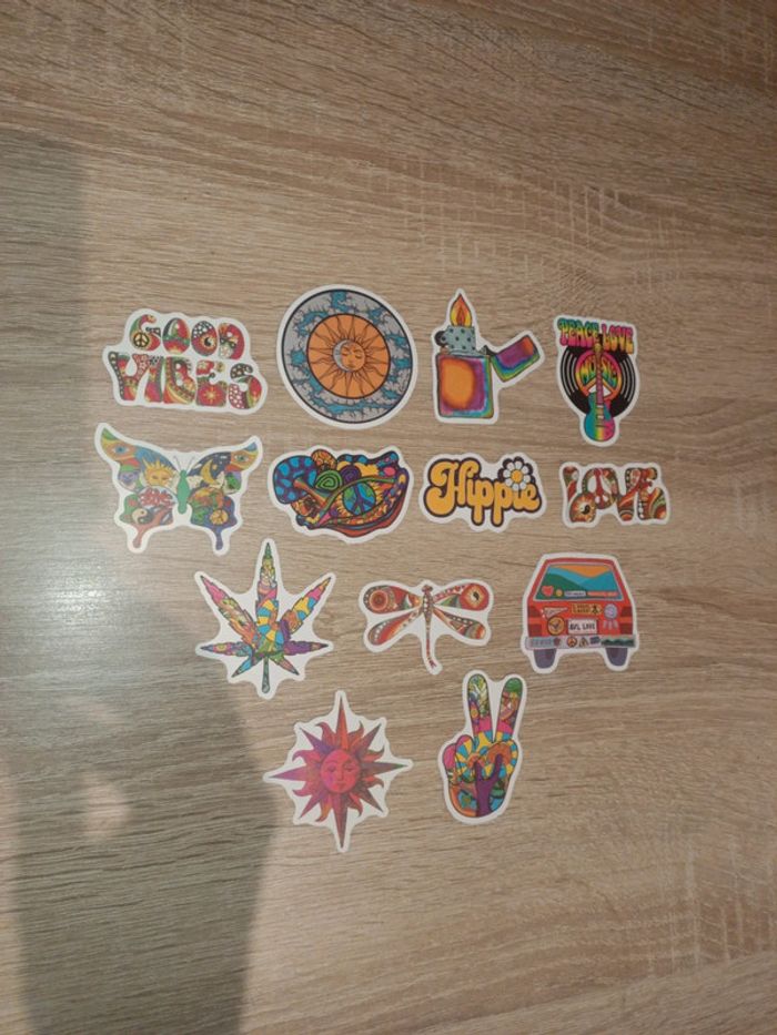 Grands autocollants hippie good vibes love