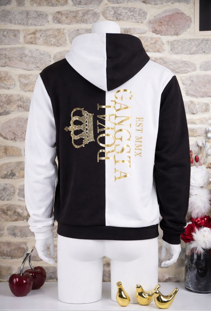 Sweat à capuche bicolore noir et blanc Homme/ Ado taille M marque Brave Soul 🎸 - photo numéro 2