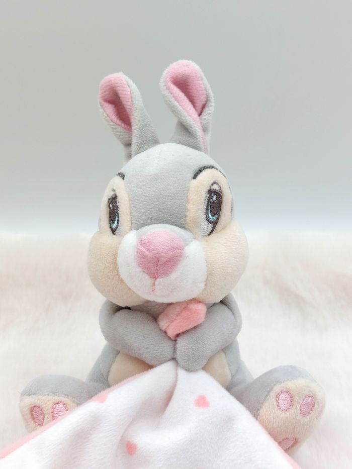 Disney Doudou peluche lapin Panpan Bambi time for hugs Simba toys blanc rose - photo numéro 3
