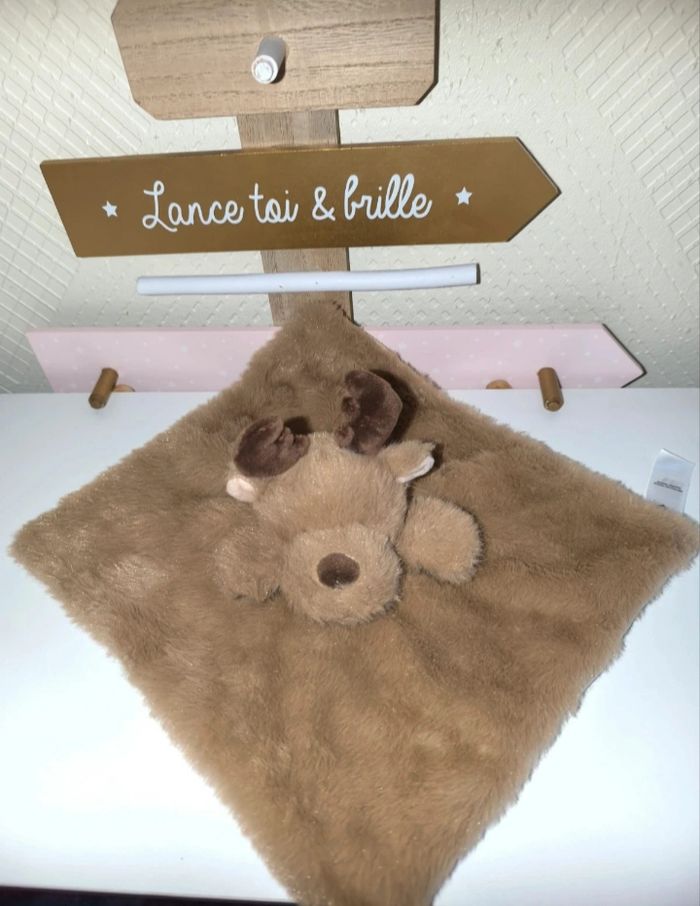 Doudou cerf renne tex baby nez marron - photo numéro 2