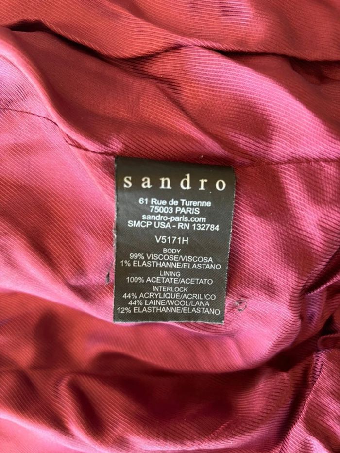 Blouson Teddy Sandro Noir Taille S - Tigre Brodé au Dos, TBE - photo numéro 5