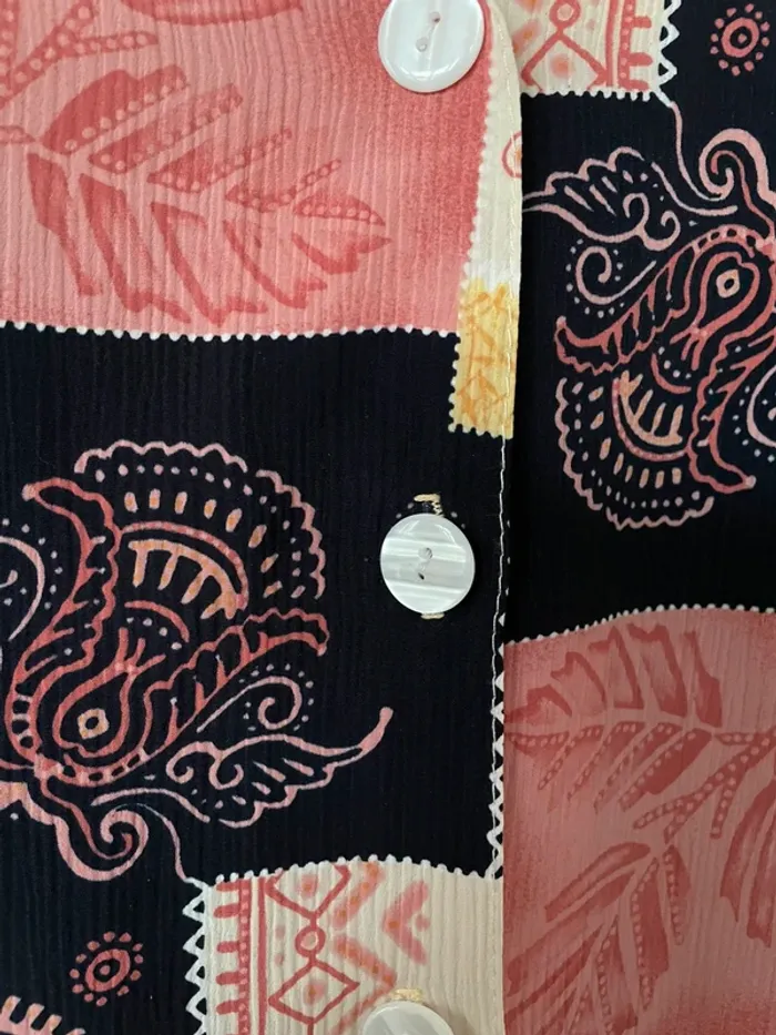 Haut léger t-shirt volant à motifs carrés - photo numéro 2