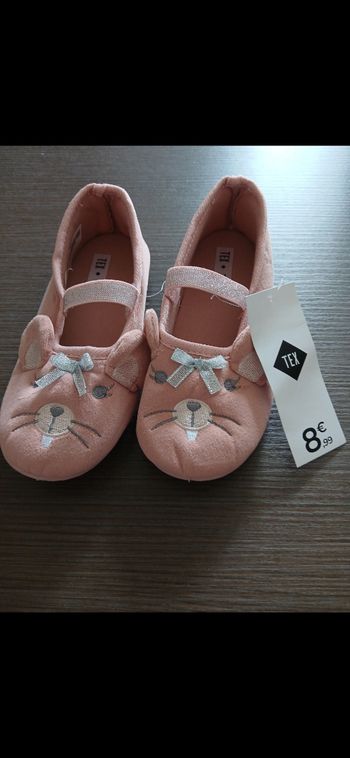 Chaussons fille souris rose 31