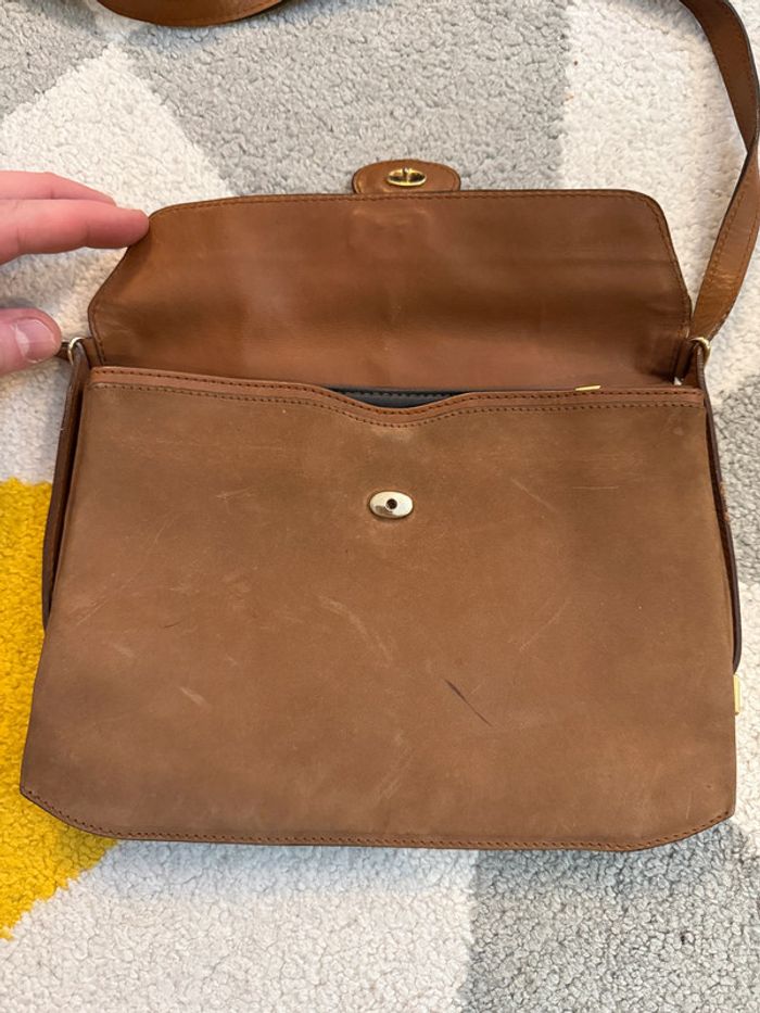 Sac à bandoulière en cuir marron vintage - photo numéro 4