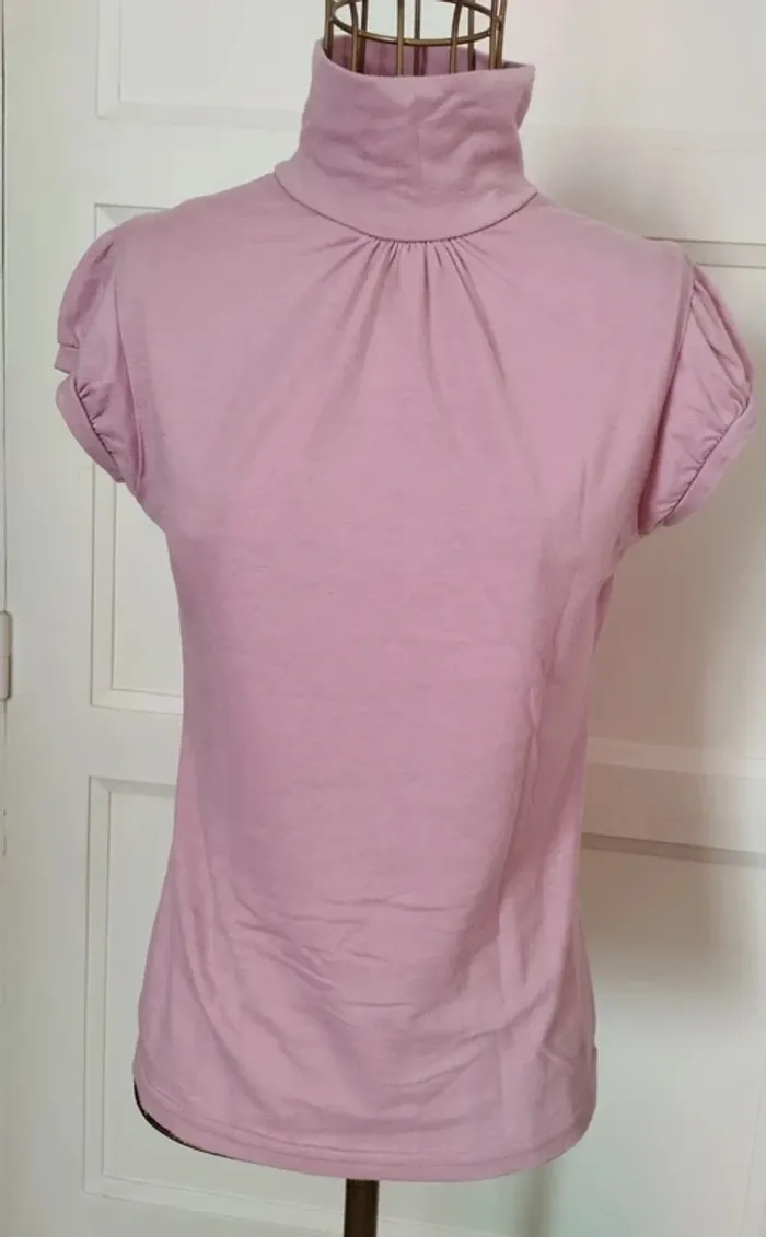 đ Top rose col montant La City â Style Y2K / AnnĂ©es 2000 â Taille 36/T1 â TBE