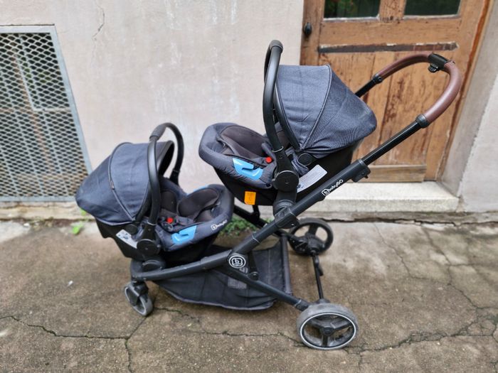 [Strasbourg] Poussette double jumeaux 3 en 1 avec 2 cosy - photo numéro 2
