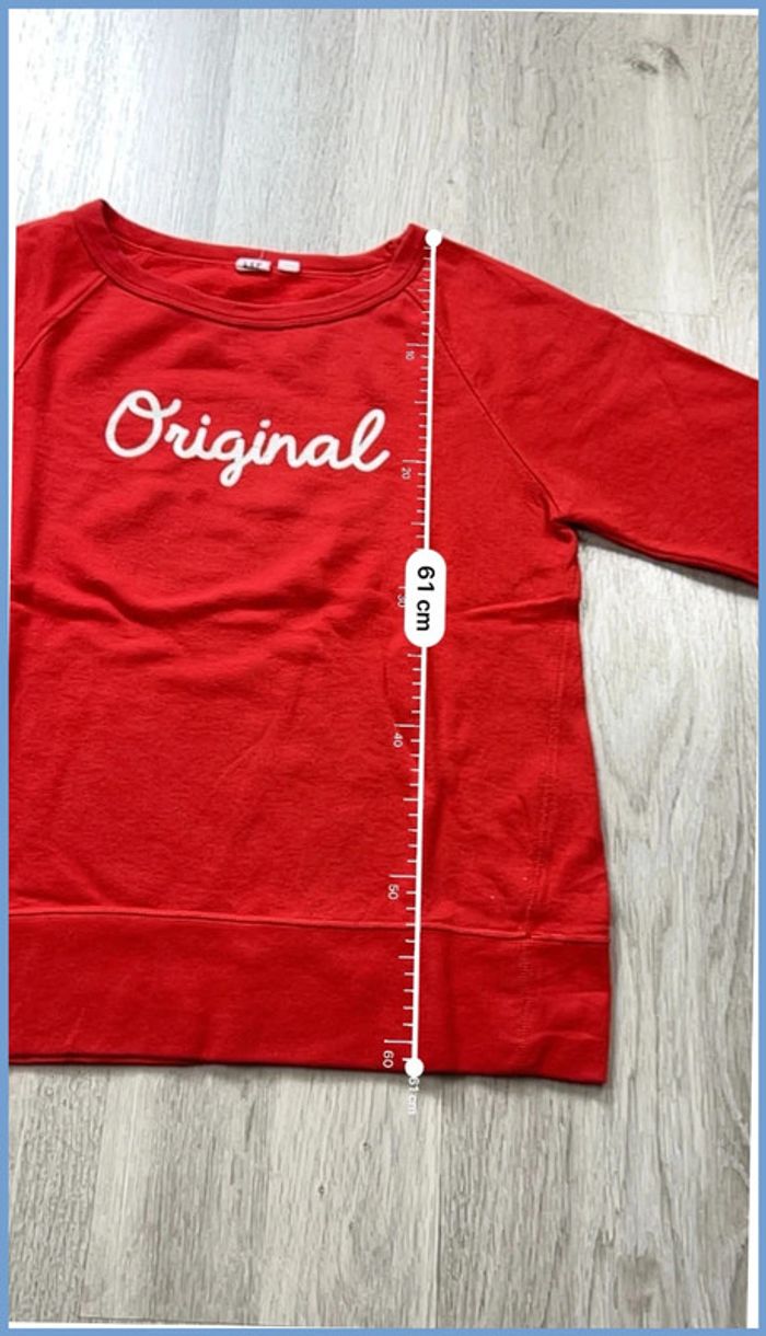 Pull GAP Rouge avec logo brodé Taille S - photo numéro 3