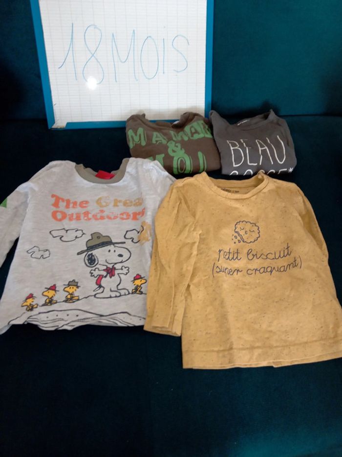 Lot de 10 t-shirt 18mois bebe manches longues - photo numéro 6