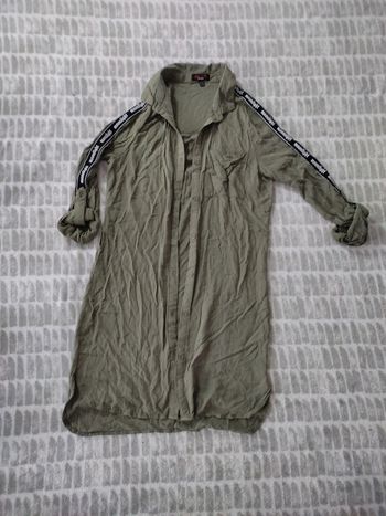 Chemise longue manches longues kaki Jennyfer taille xs 34