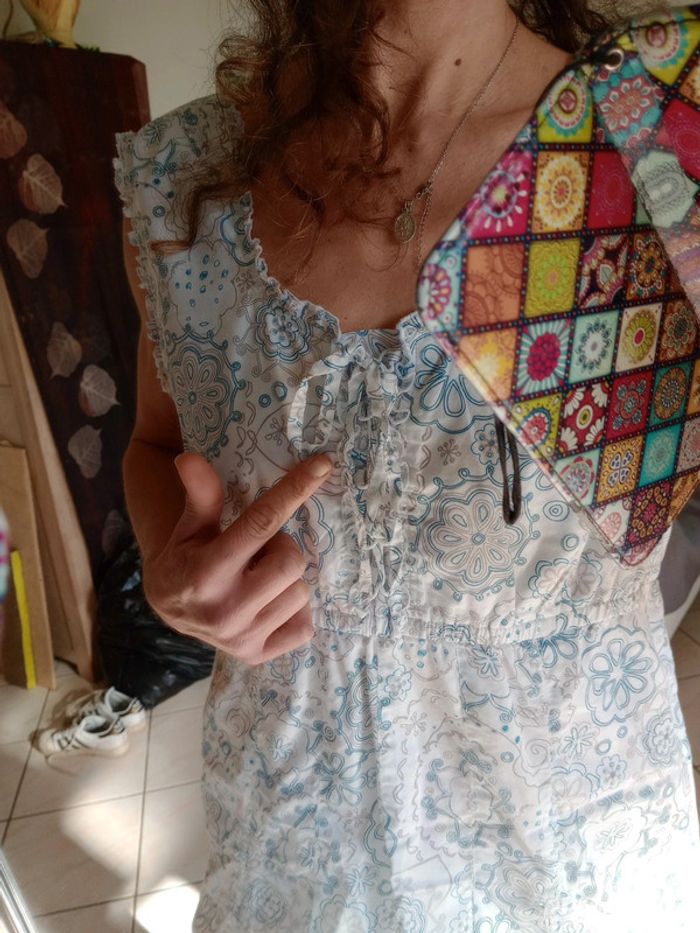 Robe fantaisie 48 blanche bleu grise Fantaisie c19 - photo numéro 7