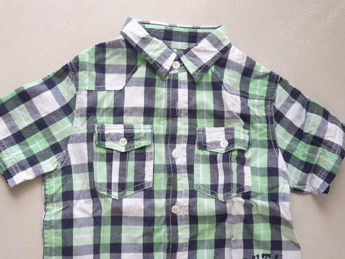1 chemise manche courte vert 4 ans - photo numéro 2
