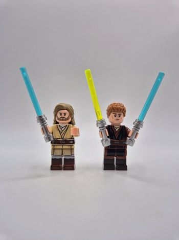 Figurines type lego custom Jedi Anakin Skywalker et Obiwan star wars