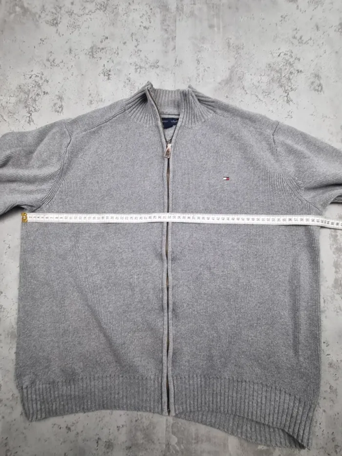 Veste zippée Tommy Hilfiger grise, L Hommes (mesures en photos) - photo numéro 6