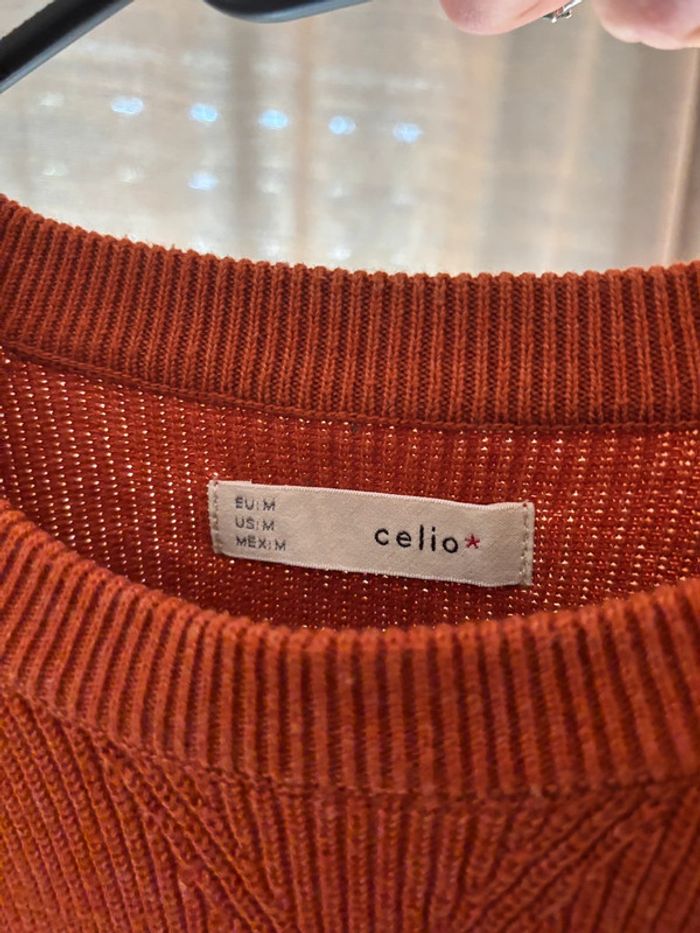 Pull maille orange - photo numéro 5