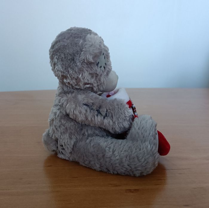 Peluche Doudou Ours gris avec chaussette de Noël. Me to you. 19 cm - photo numéro 5