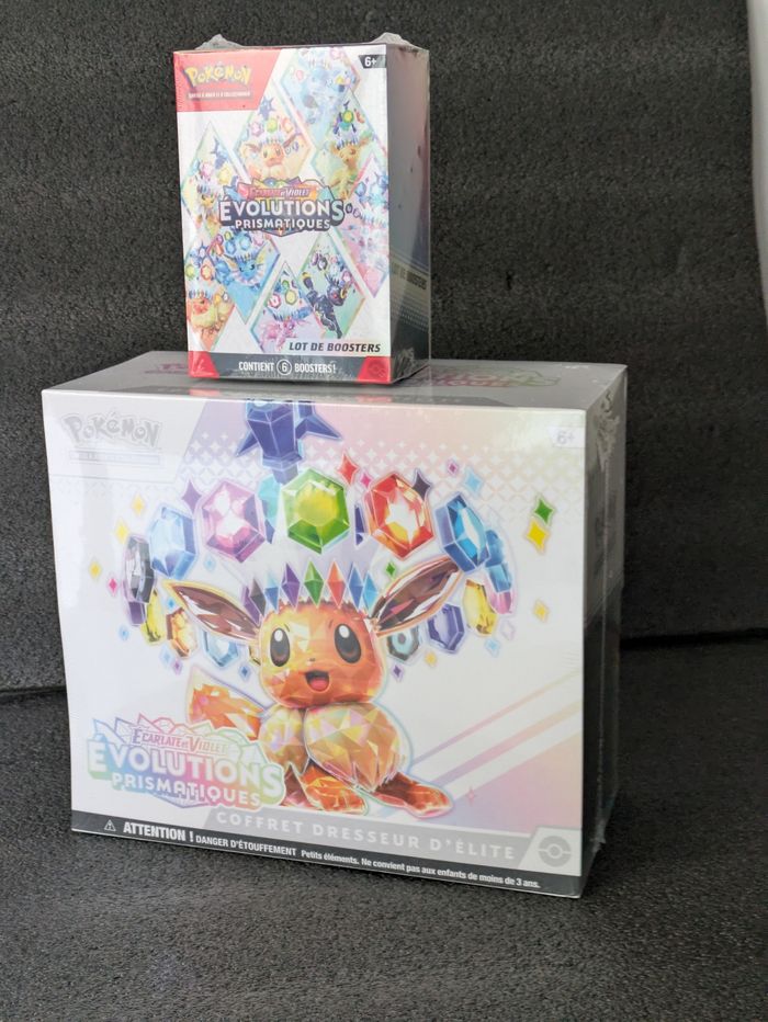Pokémon coffret dresseur d'élite et bundle Évolutions prismatiques 8.5
