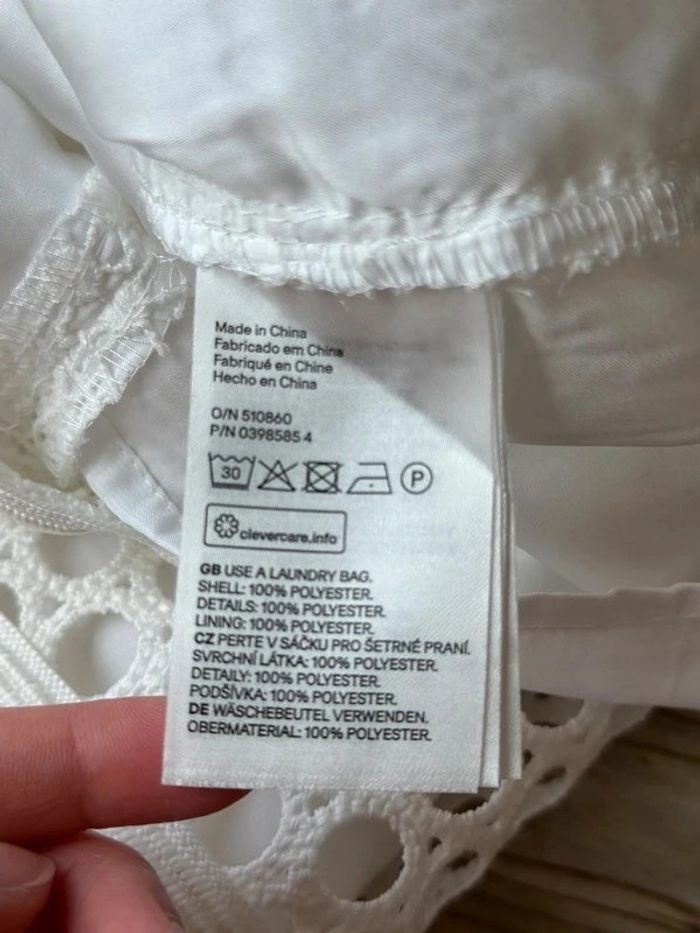 Robe d'été blanche ajourée, taille 36 - H&M - photo numéro 8