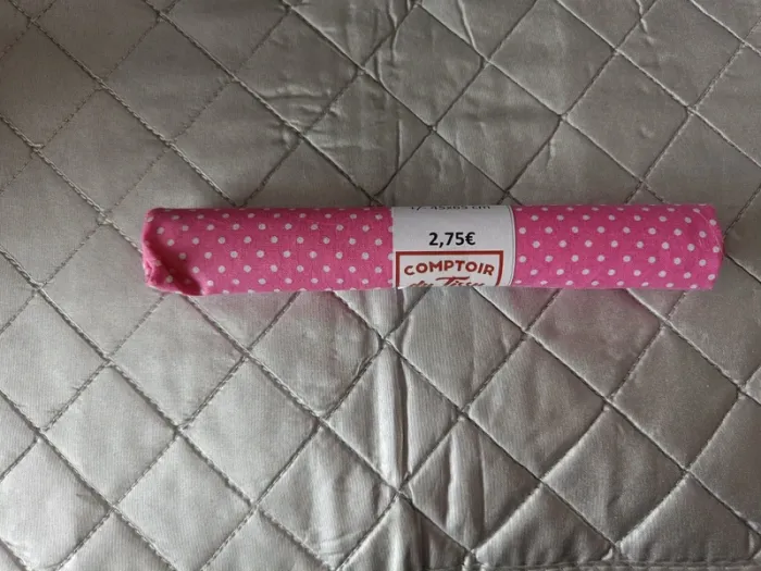 Coupon coton pois rose