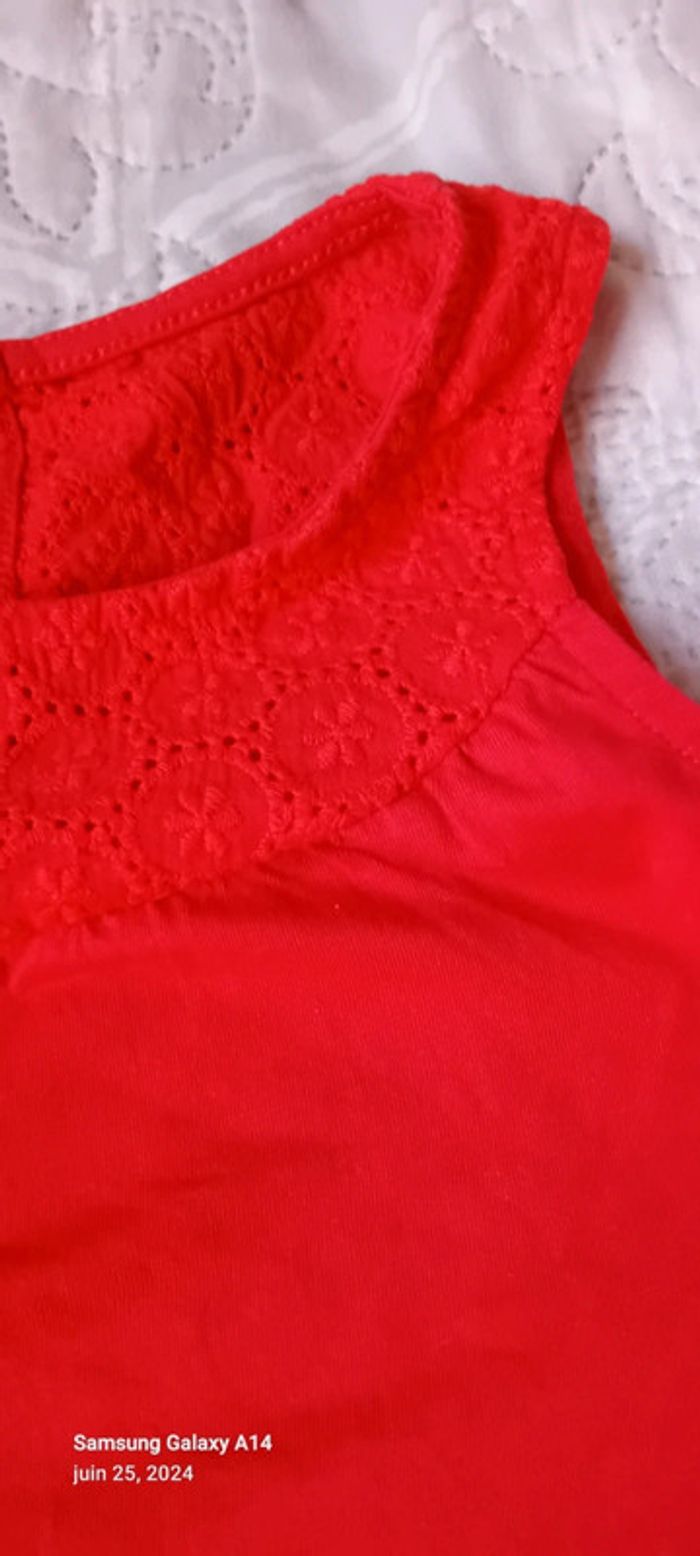 Tunique débardeur avec broderies rouge fille 10 ans vert baudet - photo numéro 3