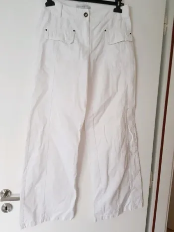 Pantalon large blanc, taille 42